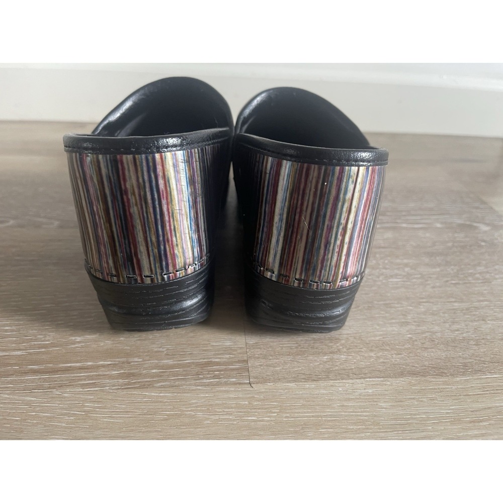 Dansko Size Clogs XP Patent Leather Warm Multicolor Stripes Size 38 US 8 - Picture 3 of 7